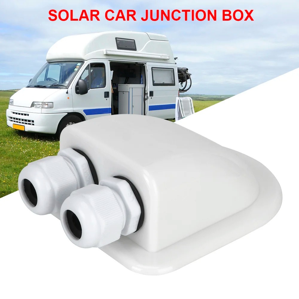 Boîte de jonction solaire pour caravane et voiture, boîte de presse-étoupe d'entrée de câble, support de connecteur de câble d'entrée de fil de toit, accessoires automobiles à double trou