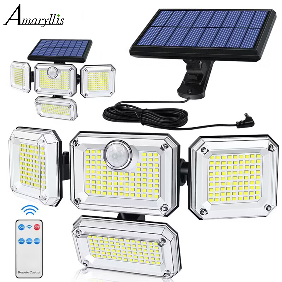 20w lampa słoneczna 122/333led IP65 wodoodporny zewnętrzny słoneczna lampka ogrodowa wewnętrzny z regulowana do rozmiaru głowy szerokim kątem oświetlenia z trybem 3