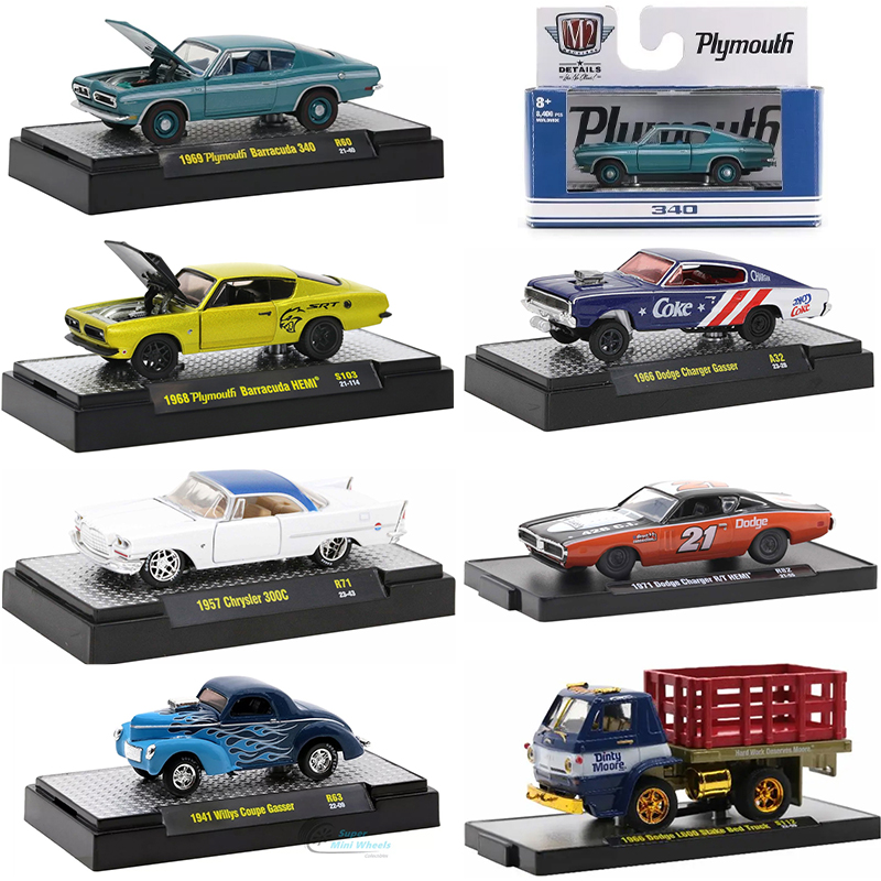 1 \ 64 M2 Машины из сплава Модель автомобиля Игрушки 1:64 AW Bburago 1969 Plymouth Barracuda 340 Литой под давлением металл Миниатюрный автомобиль Игрушечные подарки
