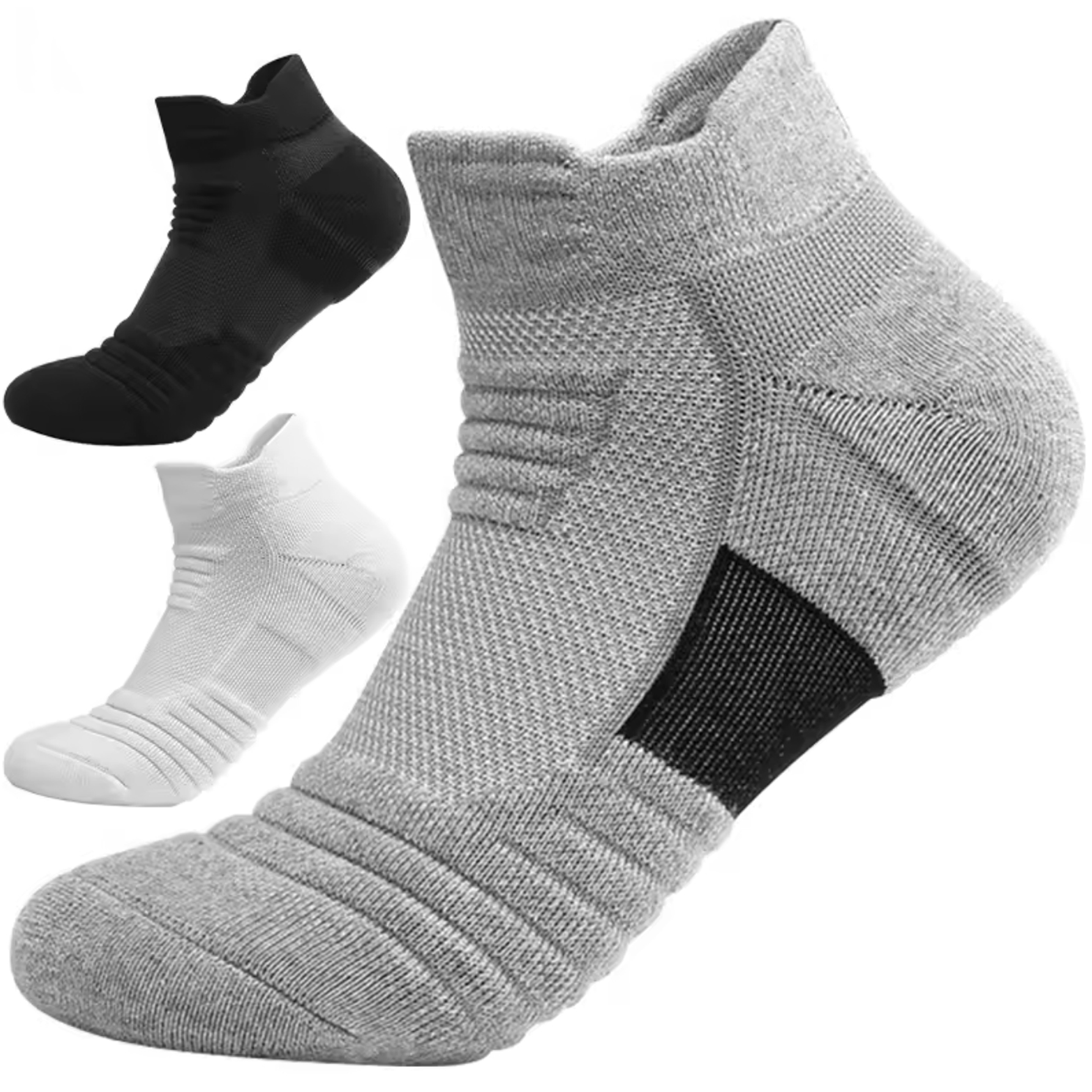Meias esportivas de malha respirável, 6/12 pares, acolchoadas, que geram umidade e são duráveis, reduzem o suor dos pés para corrida, caminhada e esportes