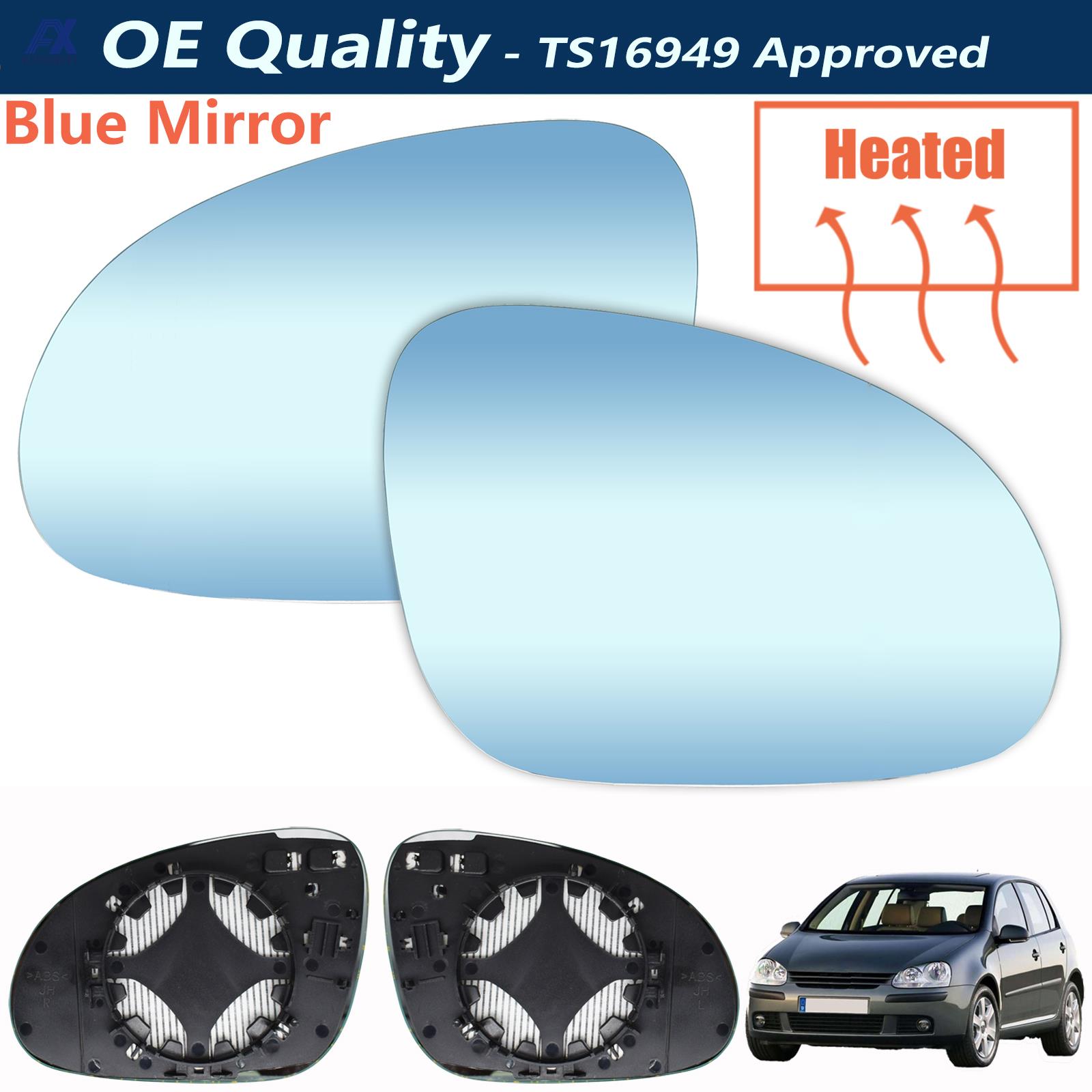 Lewe prawe lusterko podgrzewane z niebieskiego szkła LH RH Zamiennik soczewki do VW Golf 5 MK5 Jetta Passat B6 2006-2009 3C 0857521   3C 0857522