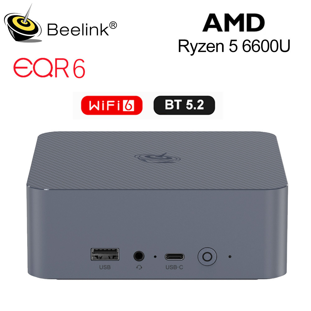 Mini PC Beelink EQR7 AMD R7 7735HS EQR6 R5 6600U EQR5 R5 5500U, DDR5 16G RAM, 500G SSD, Windows 11, WiFi6, 4K, 1000M, Computadora de Escritorio