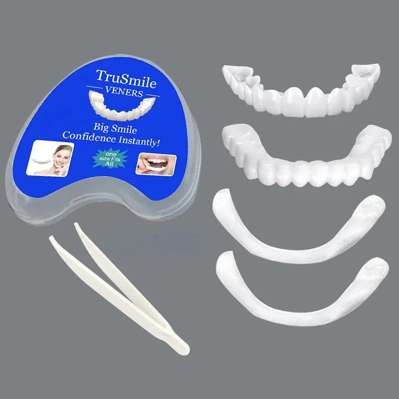Plaques de dents pour hommes et femmes, couverture de sourire, outil de beauté supérieur, dents cosmétiques, fausses dents, bretelles portables, décoration des espaces