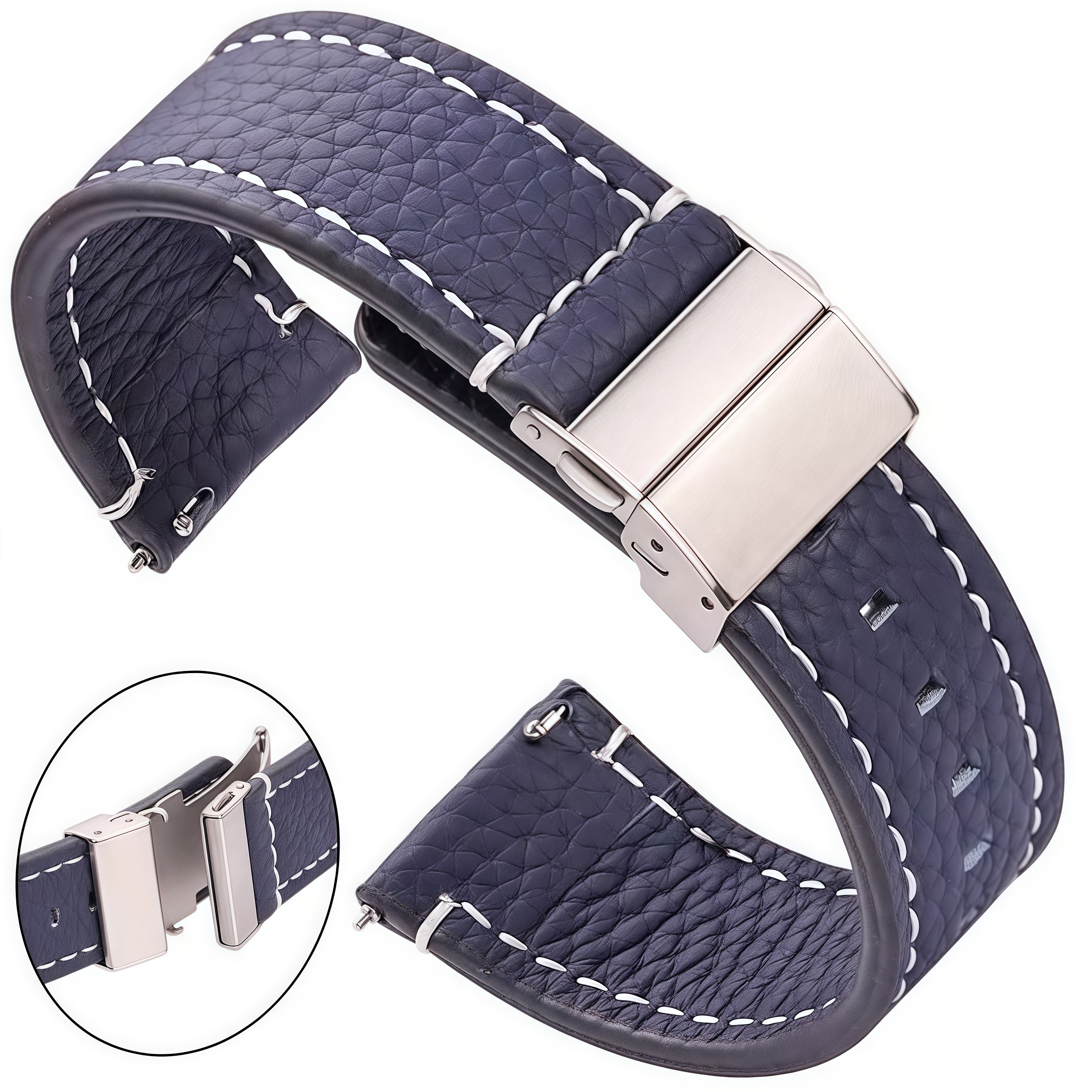 Correas de reloj de cuero genuino para Samsung Galaxy Watch 3, 4, 5, correa para mujer y hombre, 18mm, 20mm, 22mm y 24mm, cierre desplegable