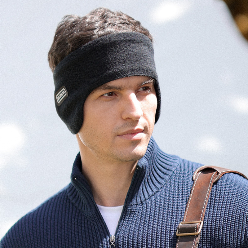 Cache-oreilles chauds d'hiver anti-froid en tricot pelucheux, couvre-oreilles thermiques doux unisexes pour le cyclisme, le ski et la course en extérieur