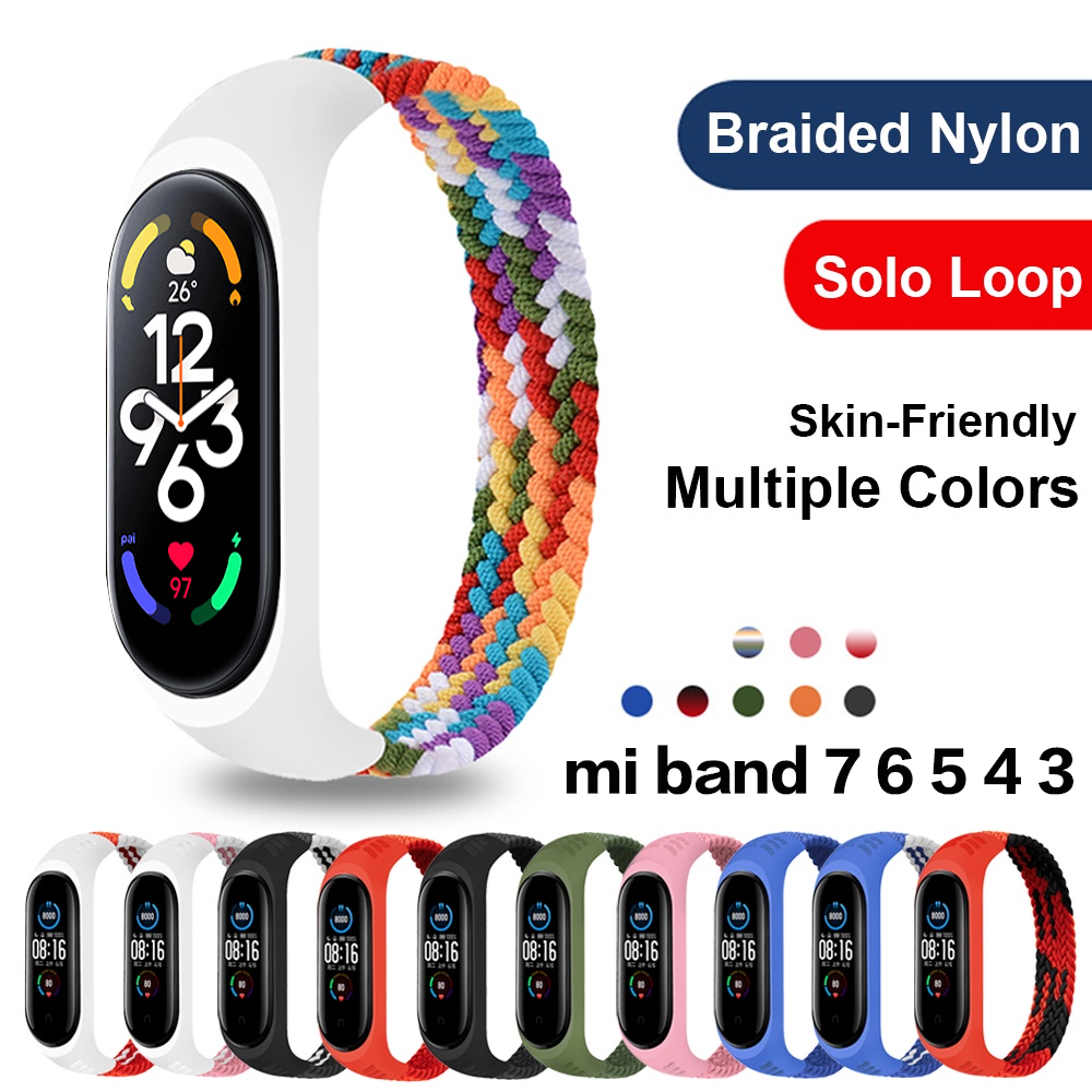 Bransoletka dla Xiaomi Mi band 6 7 Pasek nylonowy pleciony SOLO LOOP pulseira bransoletka Miband5 Opaska na nadgarstek Mi band 5 4 3 6 correa