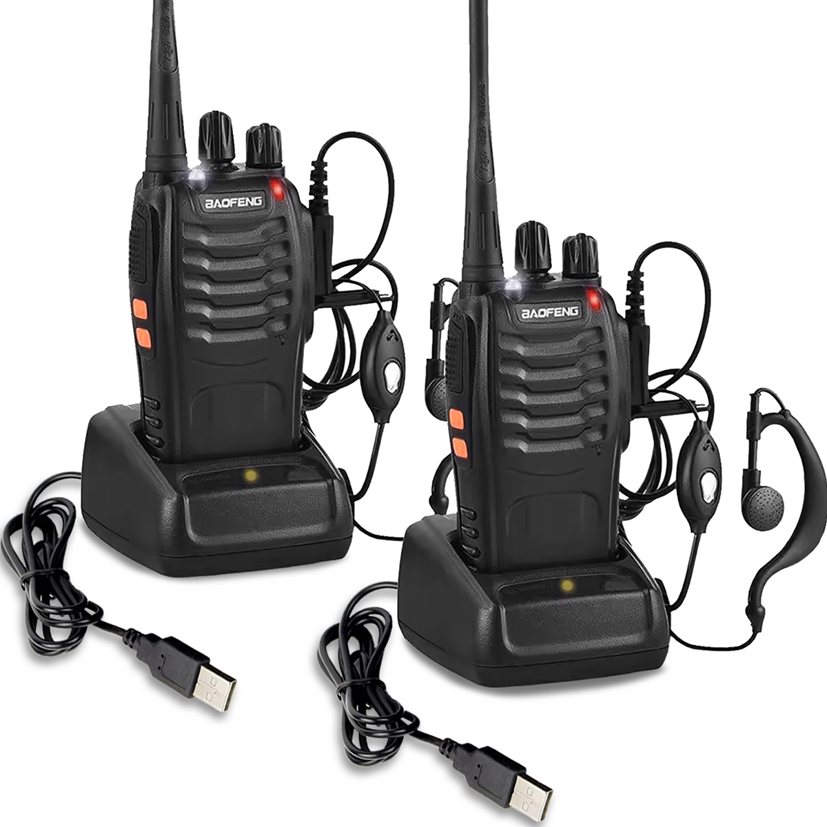 2 Stks/partij Baofeng BF-888S Walkie Talkie Uhf Tweeweg Radio Baofeng 888S Uhf 400-470Mhz 16ch Draagbare Zendontvanger Met Oortje