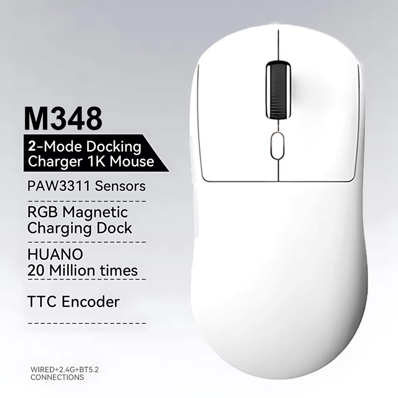 M348 2.4G Wireless Mouse Rechargeable 500mAh Bluetooth-Compatible Mouse Gamer Bluetooth Mouse For Laptop/Notebook/iPad/Tablet