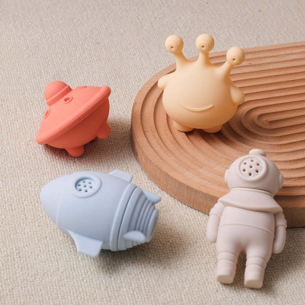 Brinquedos de banho das crianças silicone espaço spray água pitada brinquedos educação precoce inteligência bebê água banheira brinquedos do banheiro conjunto
