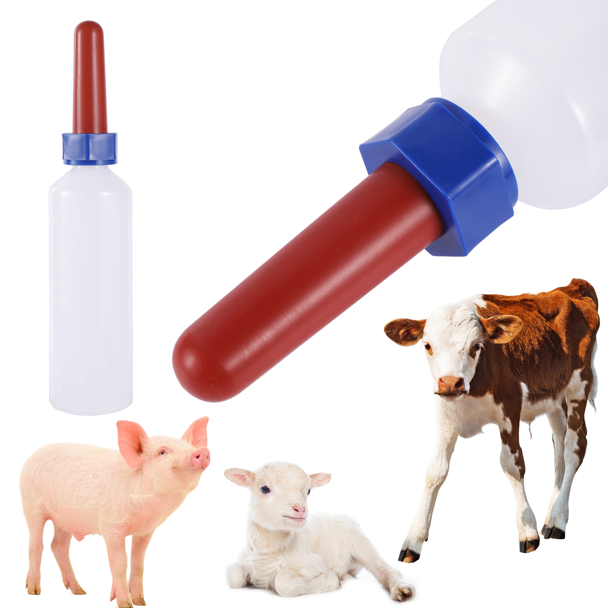 0 ~ 500ml Bottiglia di pecora agnello Vitello Maialino Biberon Bottiglia di latte di vitello con capezzolo Animali da fattoria Alimentazione Forniture 1 Pz