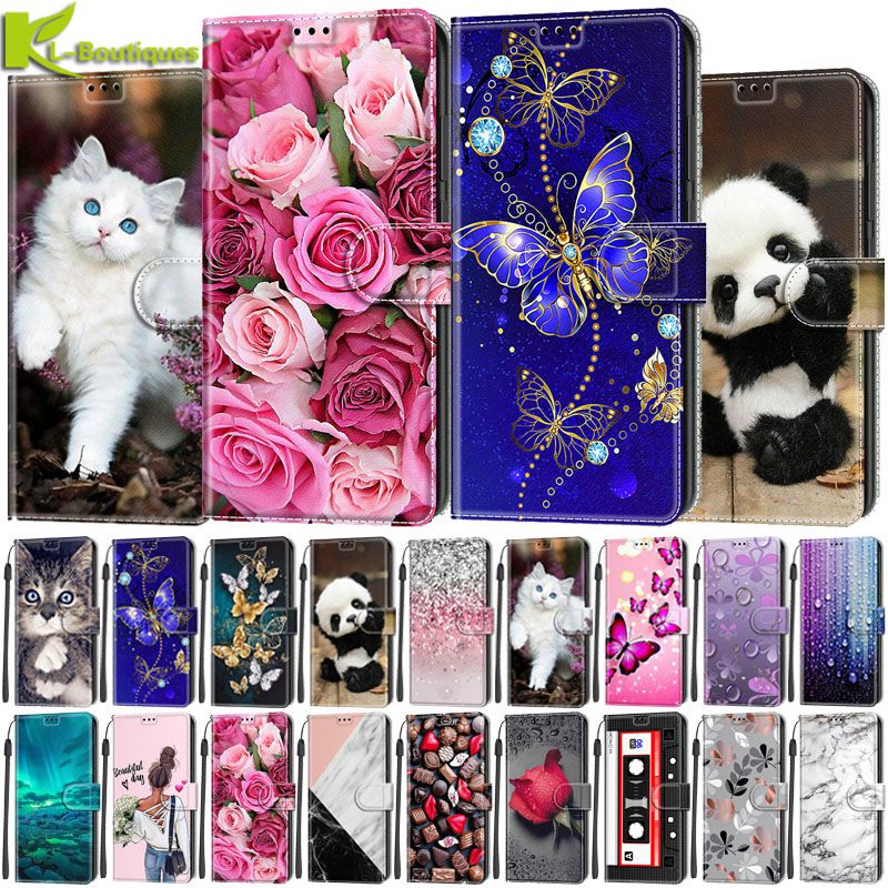 13 14 Pro Max custodia per iPhone 11 12 13 14 Pro Max 14 Plus XR 7 8 SE 2022 2020 Cover custodia per telefono Flip in pelle stampata carina Capa