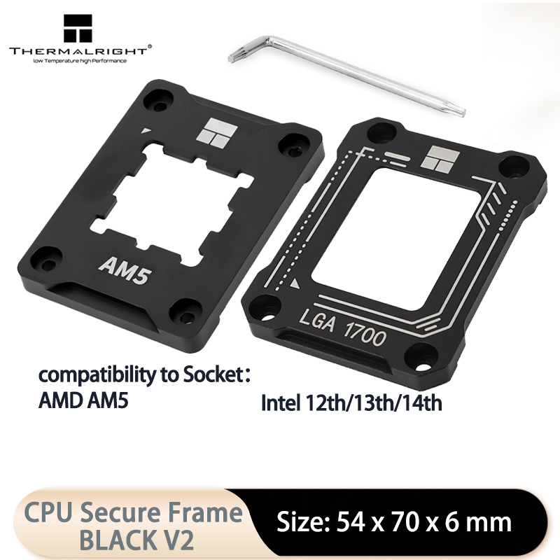 Thermalright LGA1700-BCF/AM5 marco seguro negro V2 CPU fijador anticolva, soporte de fijación correctivo de CPU, fijador de ajuste completo de enfriador de CPU
