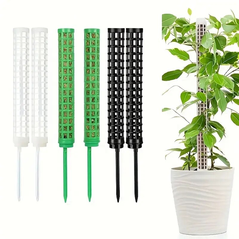 2 postes de musgo de plástico, estacas de plantas para plantas de interior, postes de musgo para plantas monstra e postes de musgo de água