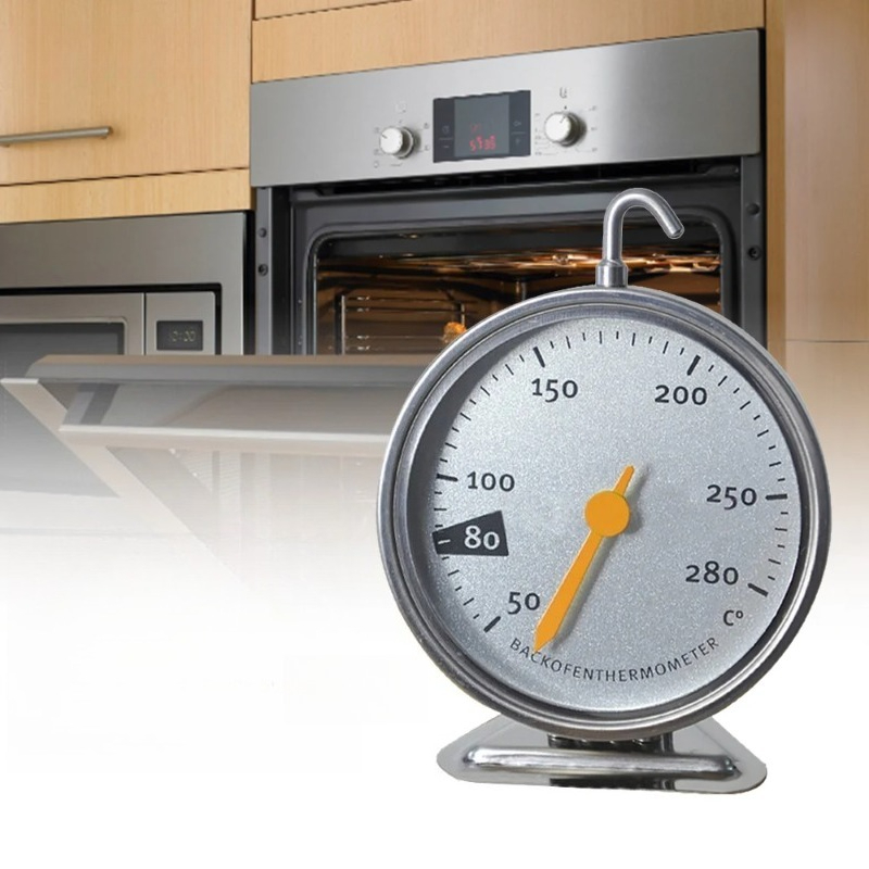 Termometr do piekarnika ze stali nierdzewnej, duża tarcza, zakres 50-280°C ℃   Stojak do pomiaru temperatury mięsa, do pieczenia, grillowania i gotowania, do użytku domowego.