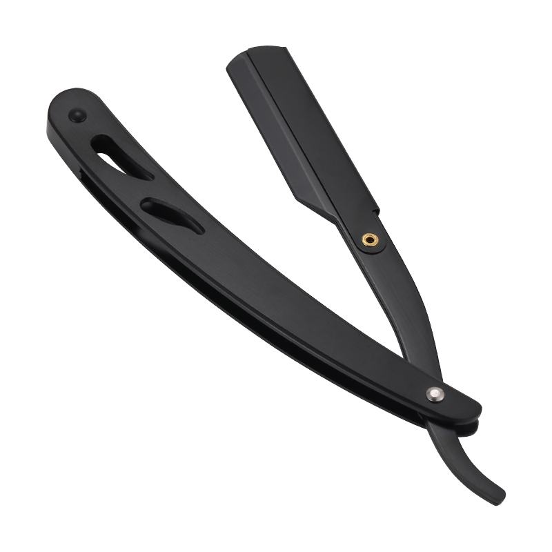 Nam Cạo Dụng Cụ Hớt Tóc Tóc Dao Cạo Và Lưỡi Dao Cổ Đen Gấp Cạo Râu Dao Inox Thẳng Dao Cạo Giá Đỡ