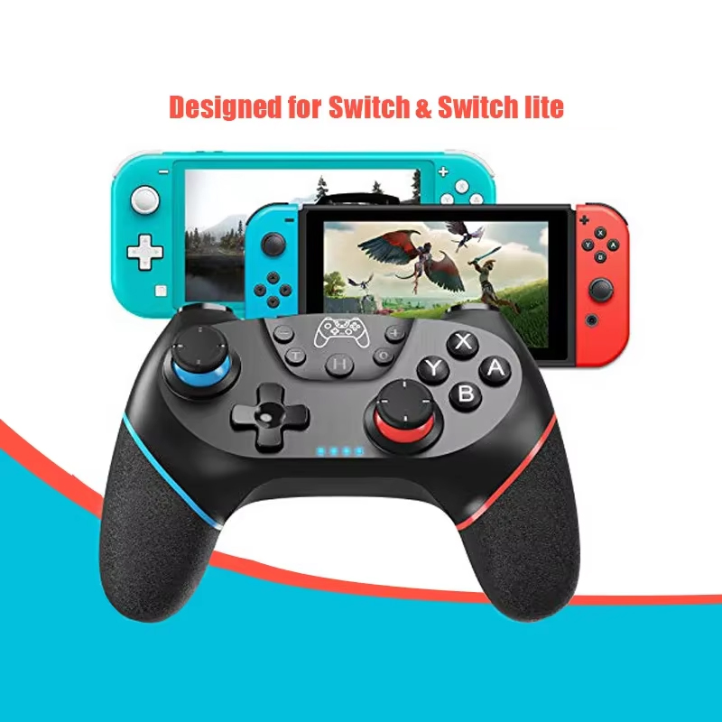 Switch/NS Lite/PC 用ワイヤレス コントローラー – 調整可能なターボ 6 軸モーション振動ゲームパッド