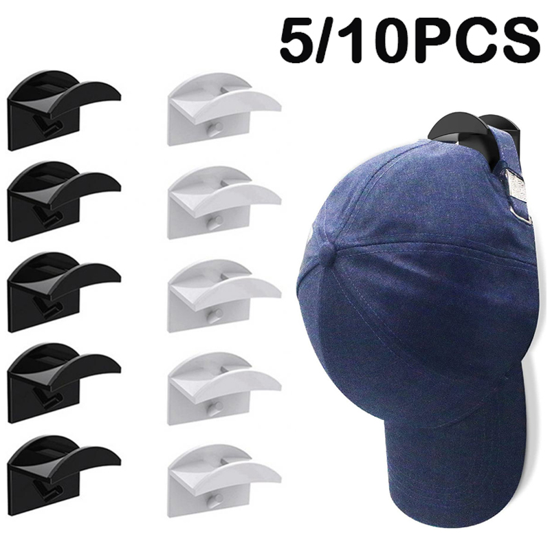 5/10 pezzi gancio per berretto da baseball gancio per cappello senza traccia montaggio a parete berretto auricolare collana organizzatore espositore supporto per rack di stoccaggio cappello