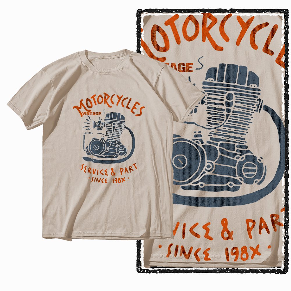 G72 Beige Cotton Men's o-neck motorcycle Graphic T-shirt |  Streetwear Big Size Cool men's Tee Tshirt