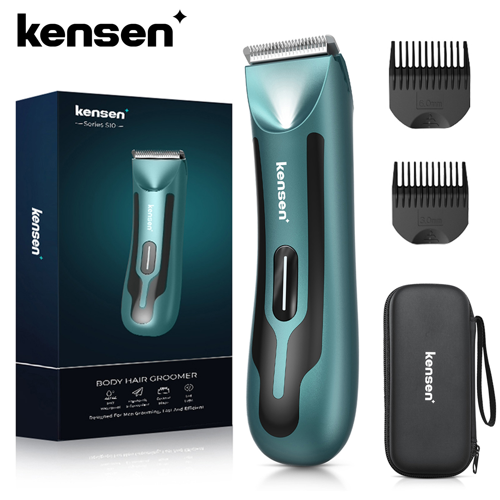 Kensen s10 aparador de pêlos corporais elétrico para homens mulheres bolas barbeador depilação aparador de biquíni virilha groomer clipper barba navalha