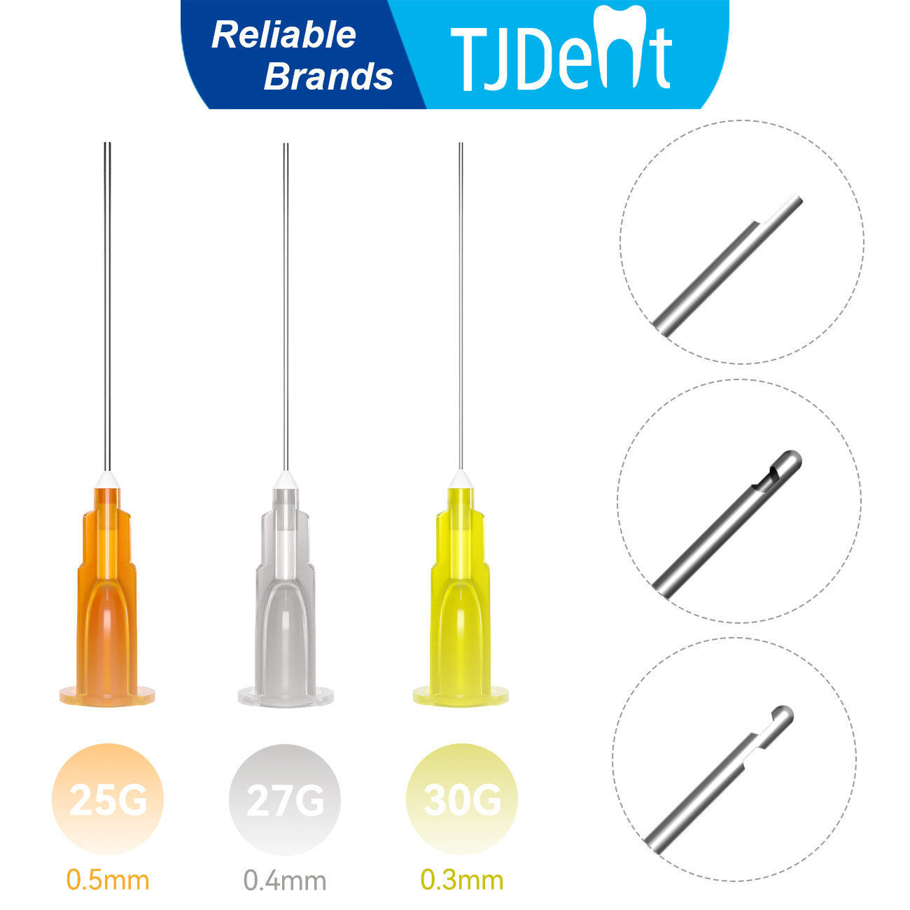 TJDent 100 шт./пакет, стоматологический эндоиригационный ирригационный корневой канал, наконечники игл для мытья, стоматология, уход за полостью рта, инструмент для чистки зубов 25 мм, 25 г/27 г/30 г