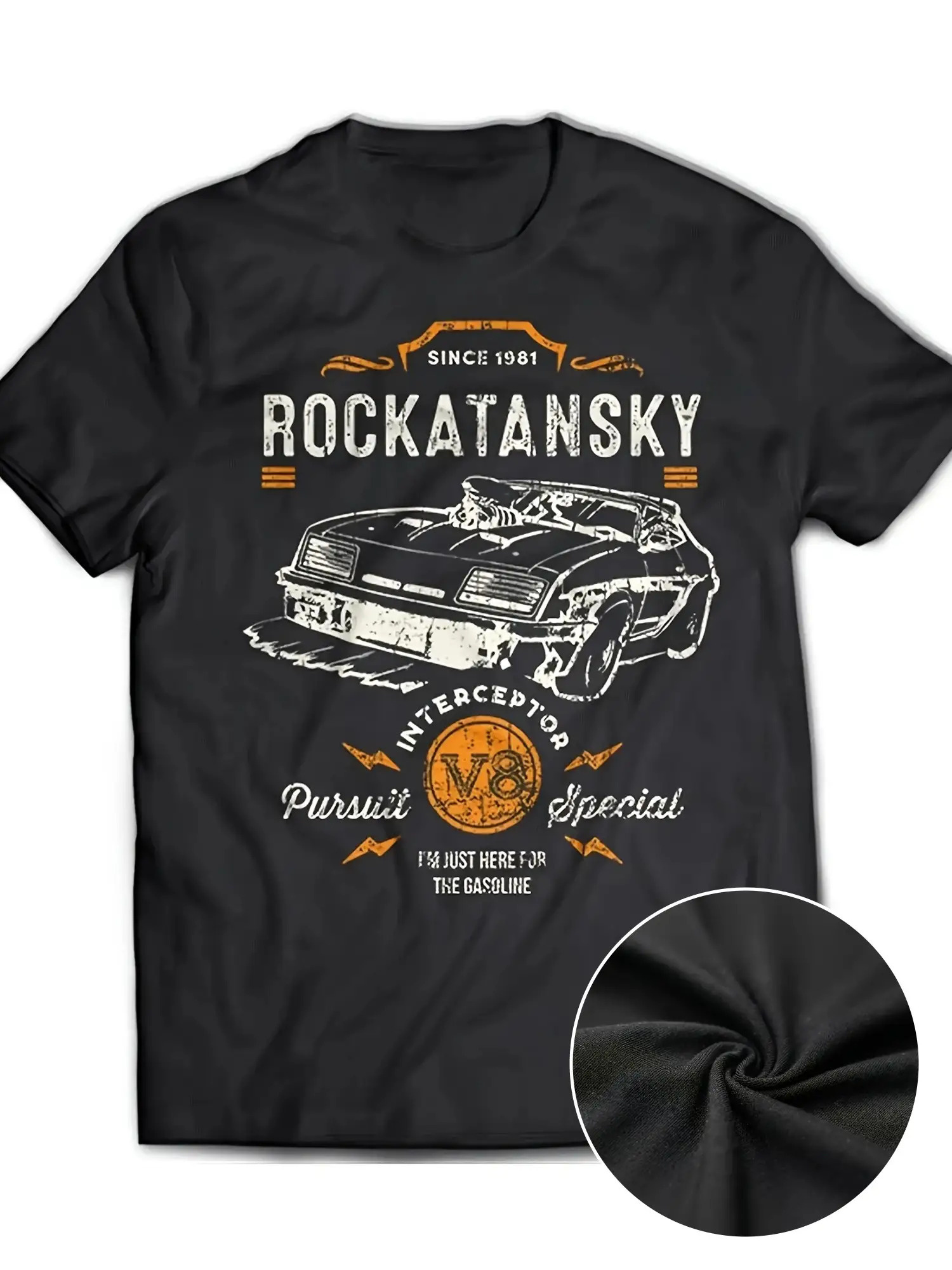 Heren Retro Anime Grafisch T-shirt Mad Max Rockatansky Pursuit Speciaal ontwerp met Interceptor Auto SINDS Zwart T-shirt met korte mouwen