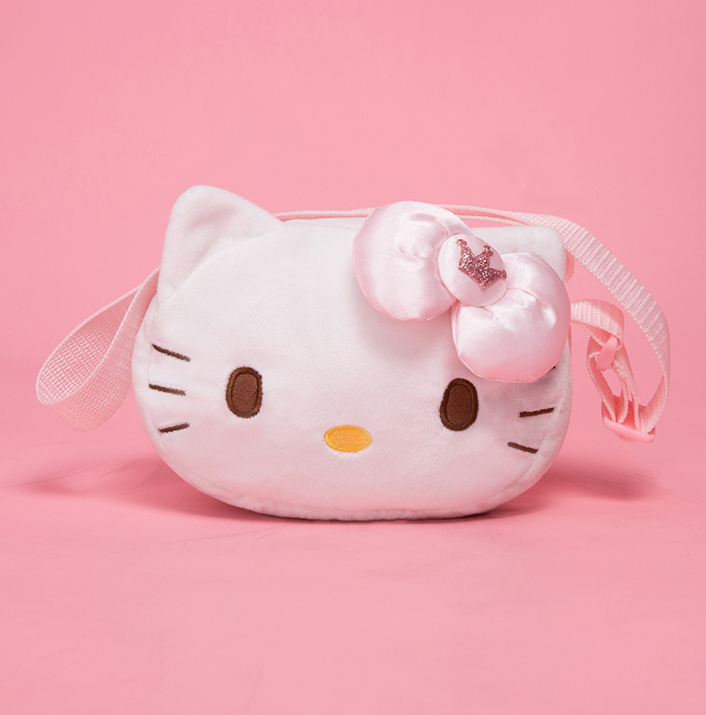 SANRIO กระเป๋าสะพายข้างลายการ์ตูน Hello Kitty, กระเป๋าตุ๊กตาของเล่นกระเป๋าสะพายไหล่ POUCH koin น่ารักกระเป๋าเป้สะพายหลังสำหรับกระเป๋าโทรศัพท์เป็นของขวัญสำหรับเด็กผู้หญิง