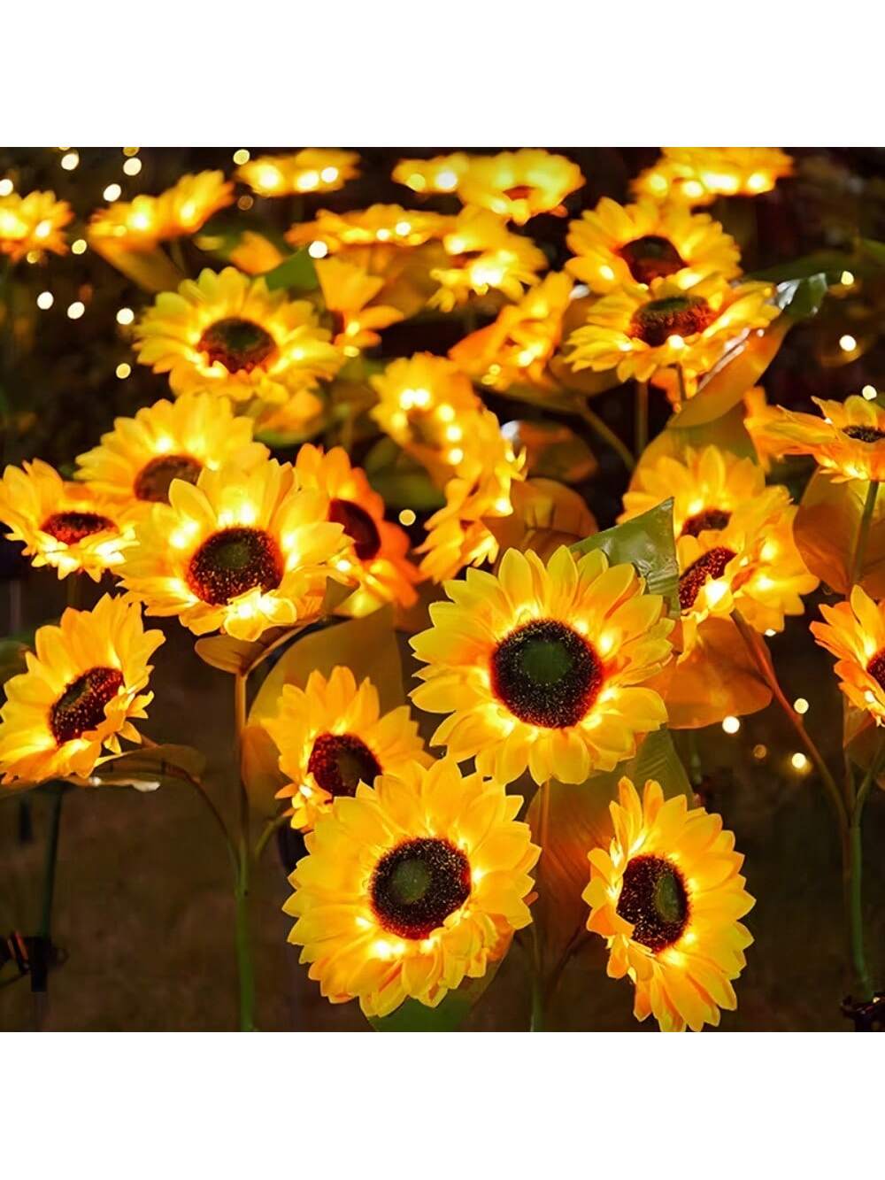1PC solaire alimenté tournesol lumière extérieure LED étanche sol insertion pelouse lampe pour jardin pelouse cour décoration