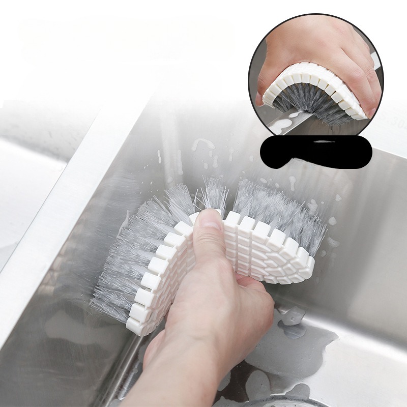 Cepillo para doblar el hogar, combinación multifuncional para huecos de puertas y ventanas, suelo de bañera y baño, sin rincones muertos, 1 ud.