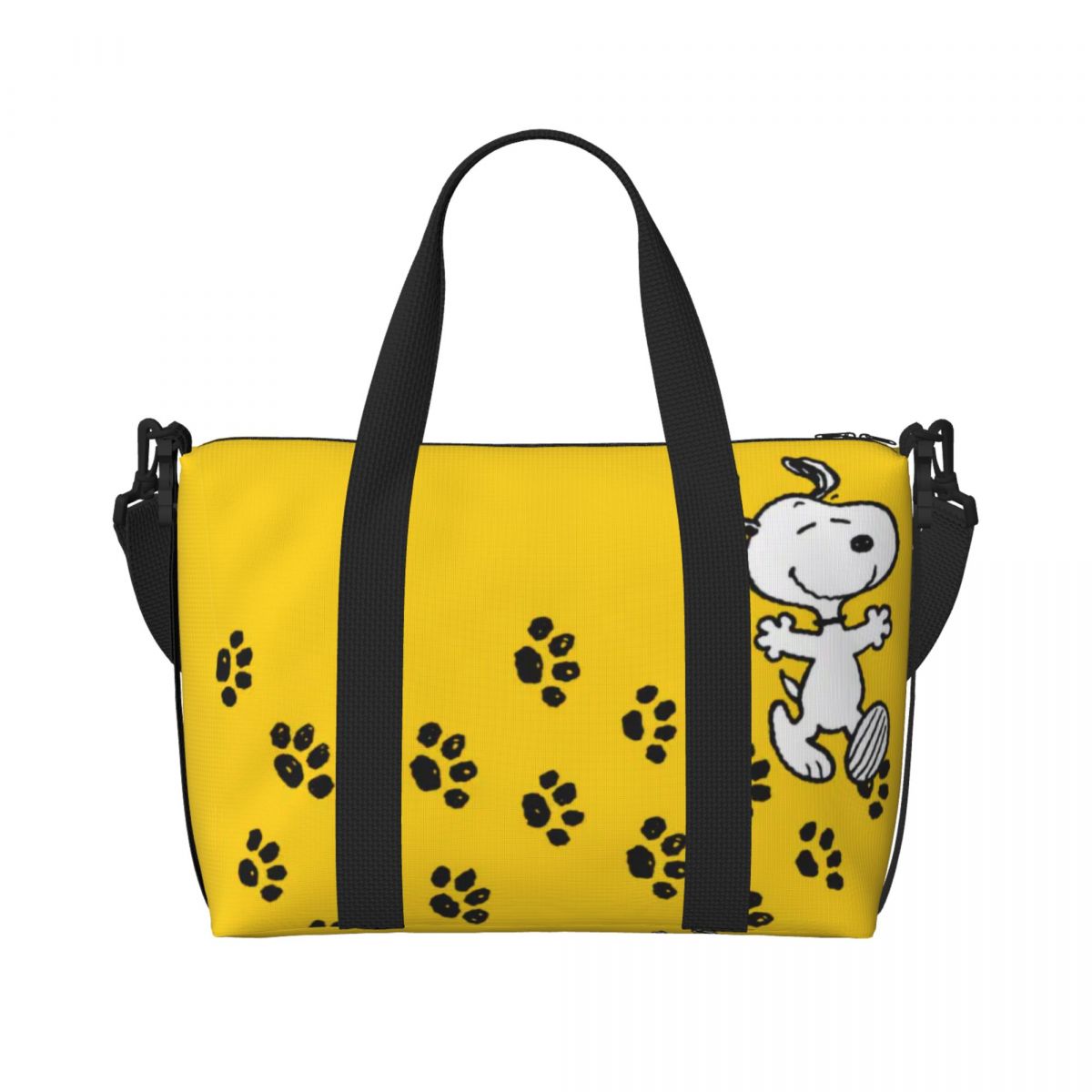 Benutzerdefinierte Snoopys Pfotenabdruck Pfad Einkaufstasche Einkaufstaschen Frauen große Kapazität Cartoon Comic Hund Strand Gym Reisetaschen