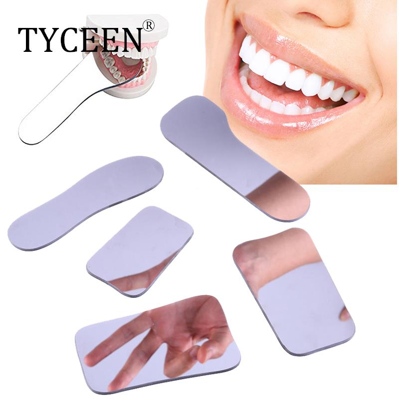 5 sztuk/zestaw Dental podwójne lusterka boczne ortodontyczne Dental reflektor do zdjęć szkło powlekane tytanu wewnątrzustne dentysta lustra