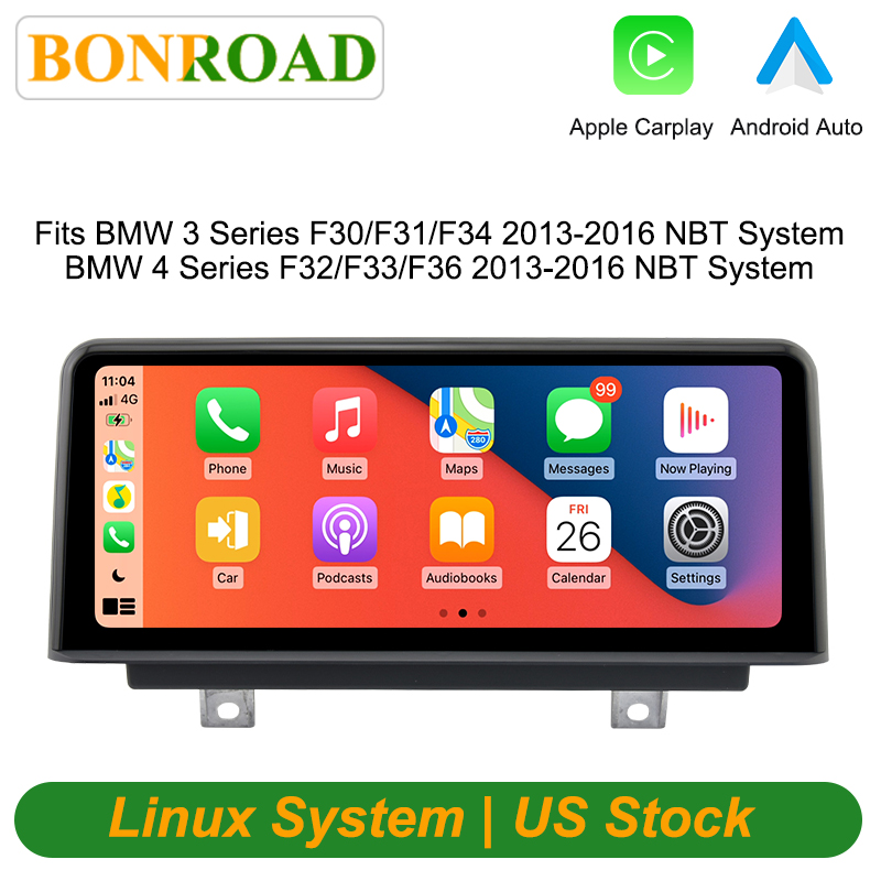 Bonroad 10.25 "kabelloses carplay android auto multimedia display für bmw 3 4 serie f30 f31 f32 f33 f34 f36 nbt touchscreen