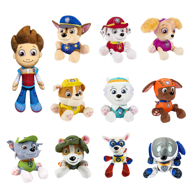 パウパトロールぬいぐるみアクションフィギュアライダーマーシャルズマエベレスト漫画モデルぬいぐるみ子供の誕生日パーティーギフト