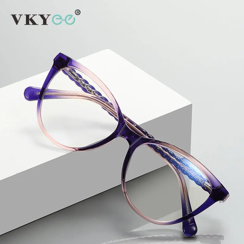 VICKY nowe okulary korekcyjne do czytania kocie oko damskie kolorowe okulary dla krótkowzroczności nadwzroczność okulary optyczne blokujące niebieskie promienie PFD2136