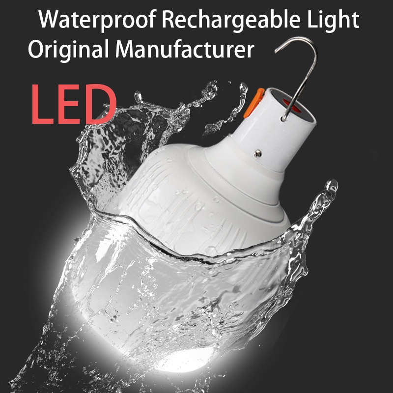2 Bombillas LED Recargables por USB con Gancho, Luz de Emergencia Portátil para Acampar al Aire Libre, Pescar, Hacer Senderismo y Seguridad