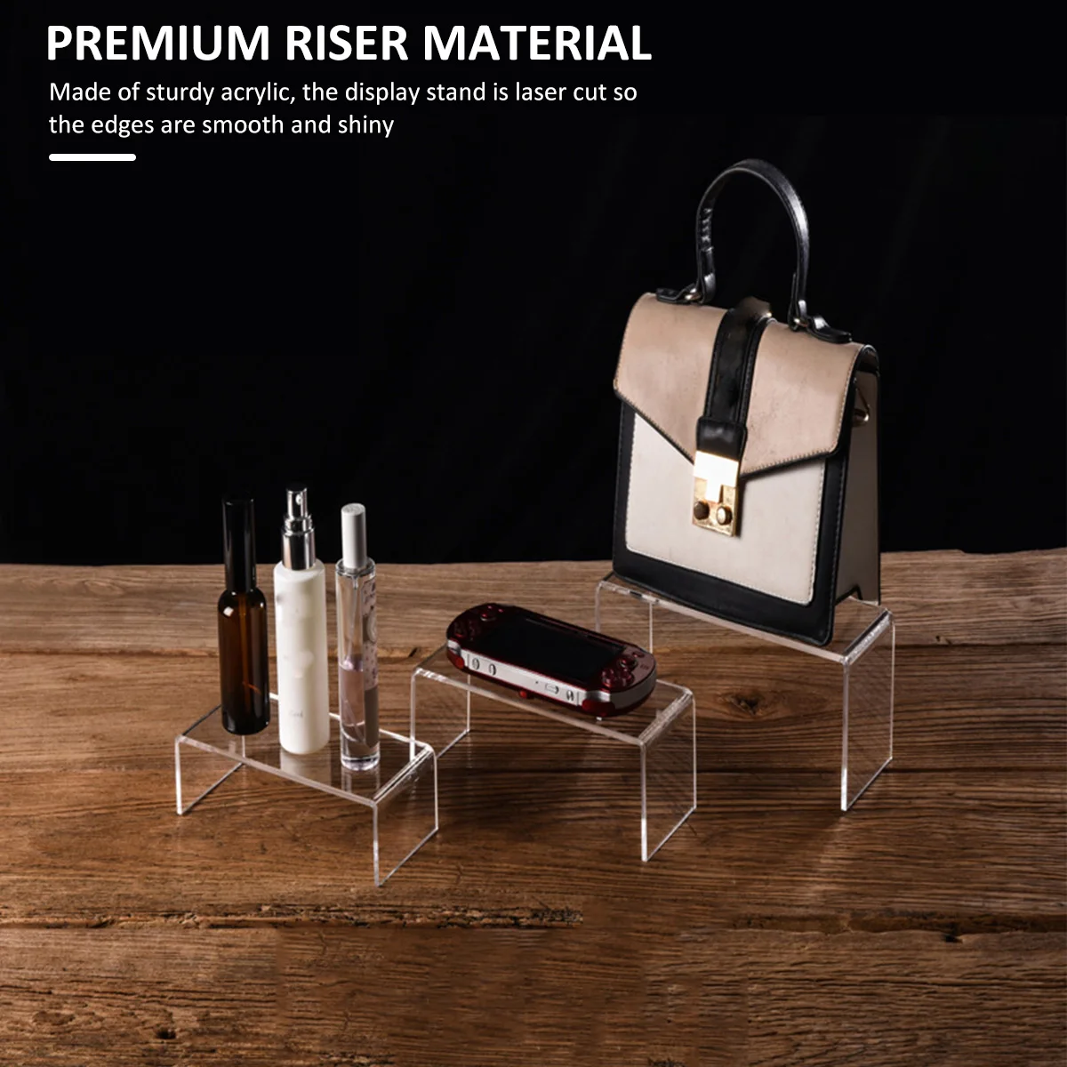 3/6 pçs acrílico expositor multifuncional transparente mini modelo rack de armazenamento para perfume boneca jóias decoração organzier