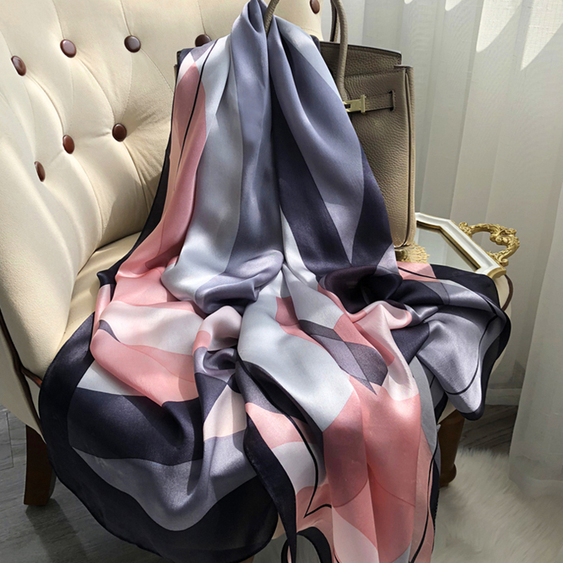 Écharpe de printemps pour femmes, Design de luxe, matériau en Polyester, écharpe lisse, châle doux, plage