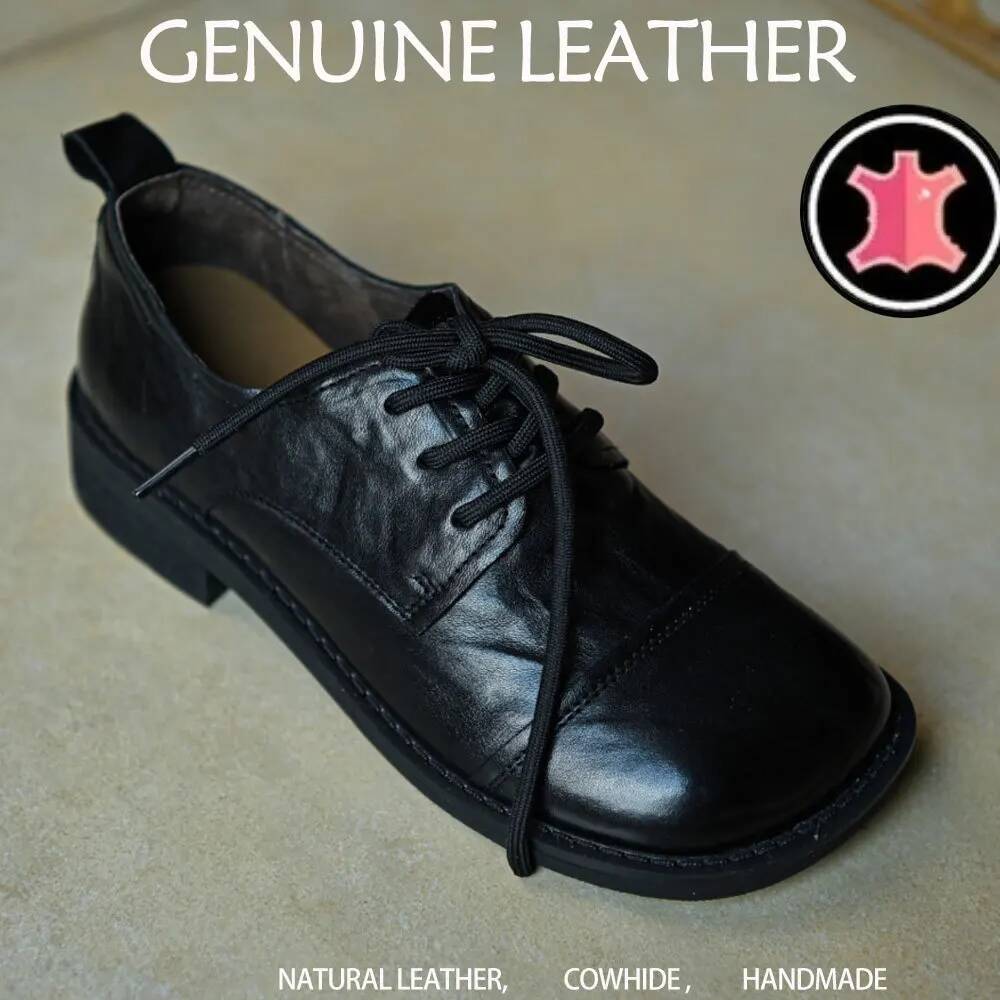 Damen-Schnürschuhe aus Rindsleder im britischen Stil, hochwertige, weiche, bequeme Echtlederschuhe für Damen