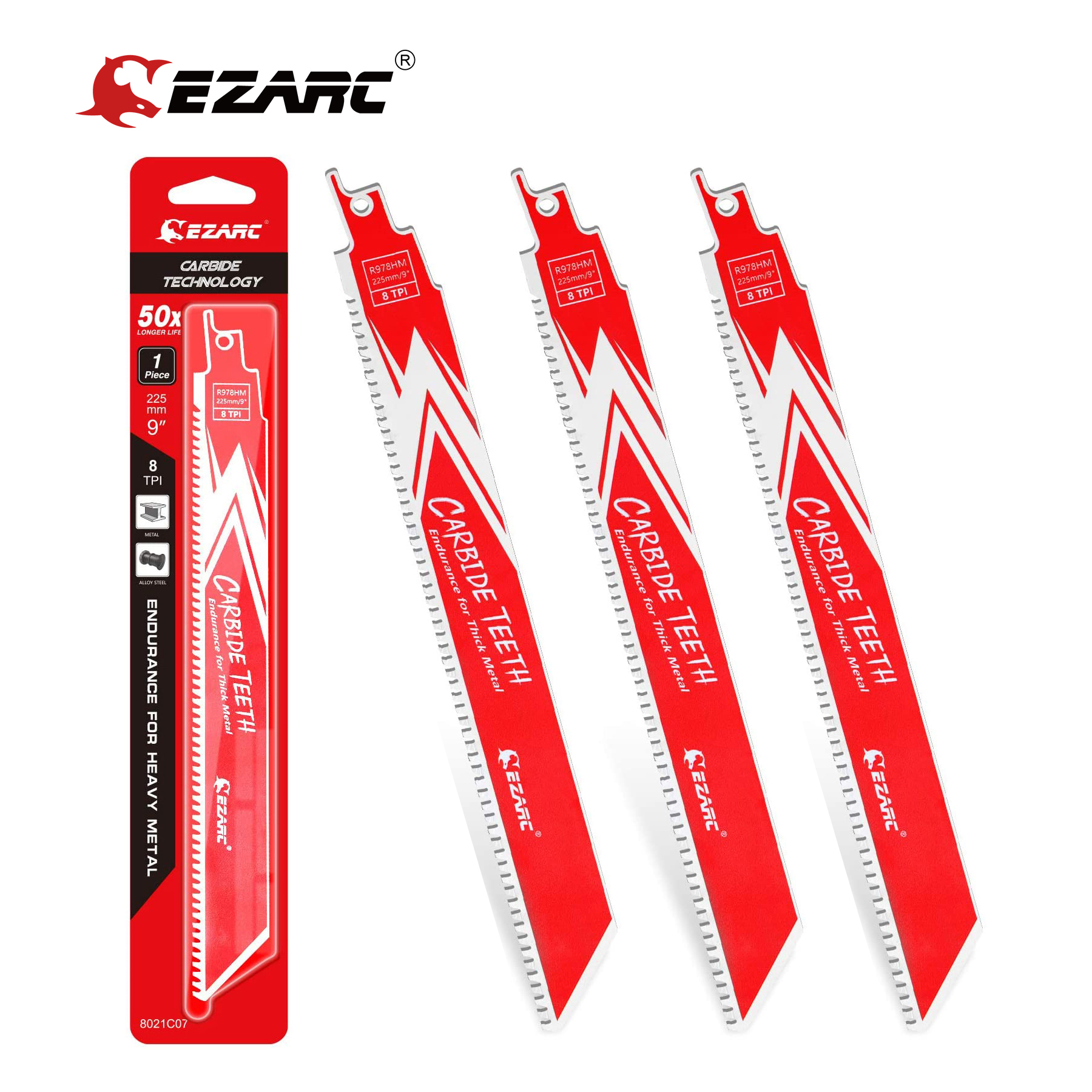 EZARC 1/2/3Pcs คาร์ไบด์ใบเลื่อย R678HM R978HM Endurance สำหรับโลหะหนา,เหล็กหล่อ,เหล็กอัลลอย150มม./225มม.8TPI
