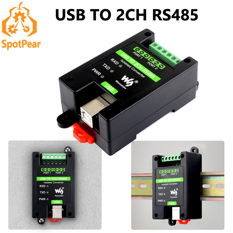 Konverter Waveshare USB KE RS485 2CH Konverter Terisolasi Kelas FT2232HL