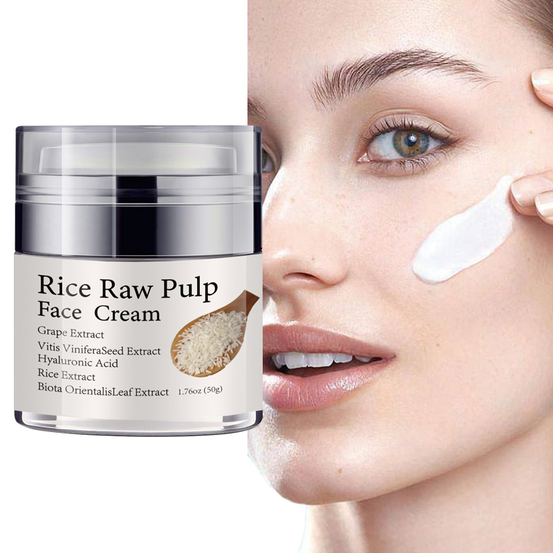 Crema hidratante de puré de arroz, crema nutritiva reparadora, crema iluminadora, productos para el cuidado de la piel facial antienvejecimiento, 50ML