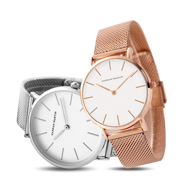 Relojes de pareja Dropship Simple 1 Juego de reloj Casual moda malla de acero impermeable marca de lujo reloj deportivo reloj Masculino