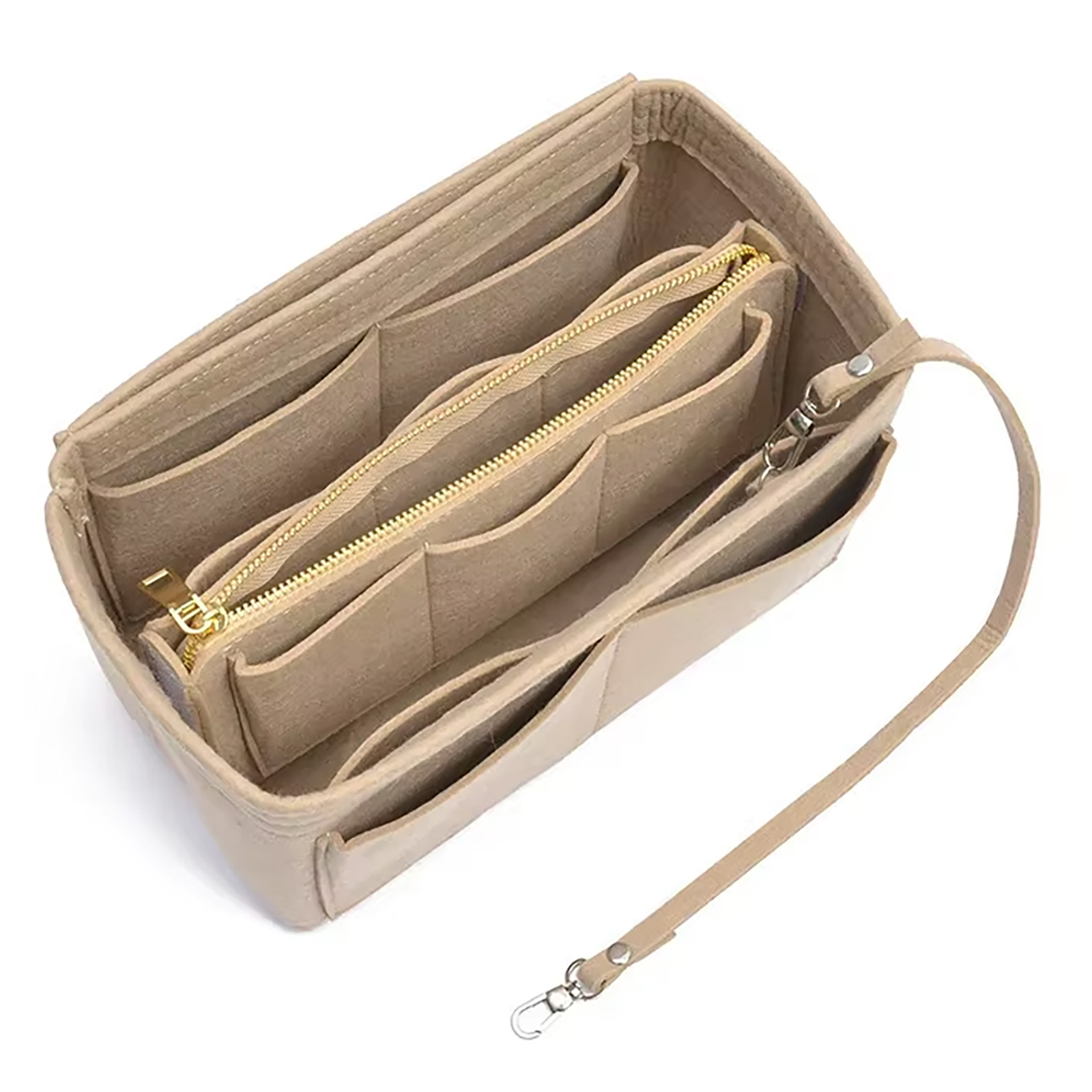 Inserto organizer per borsa in feltro - Divisore per borsa da viaggio con cerniera, inserto per borsa per Longchamp, Neverfull, Speedy & More