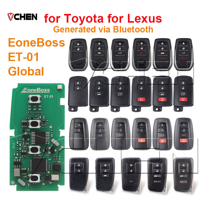 EoneBoss ET-01 Inteligentny Pilot Zdalnego Sterowania do Toyota Land Cruiser Levin Highlander Camry Corolla RAV4 Prado oraz Lexus, Pilot Samochodowy 4D 8A Globalny
