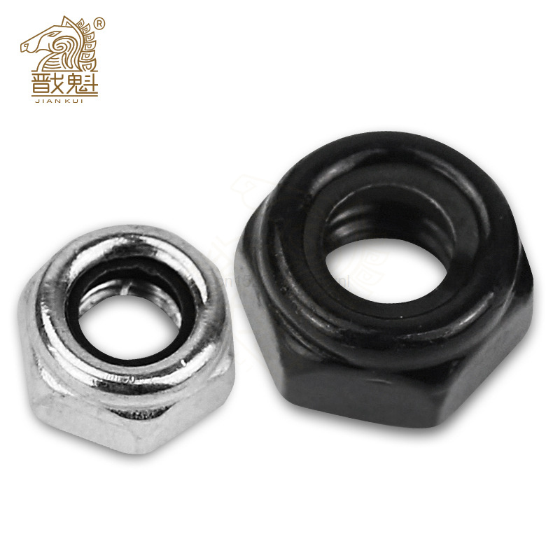 50X M2 M2.5 M3 M4 M5 M6 304 Stainless Steel Carbon Steel Black Zinc-plated Hex Nylon Insert Lock Nut Self-locking Nylock Locknut