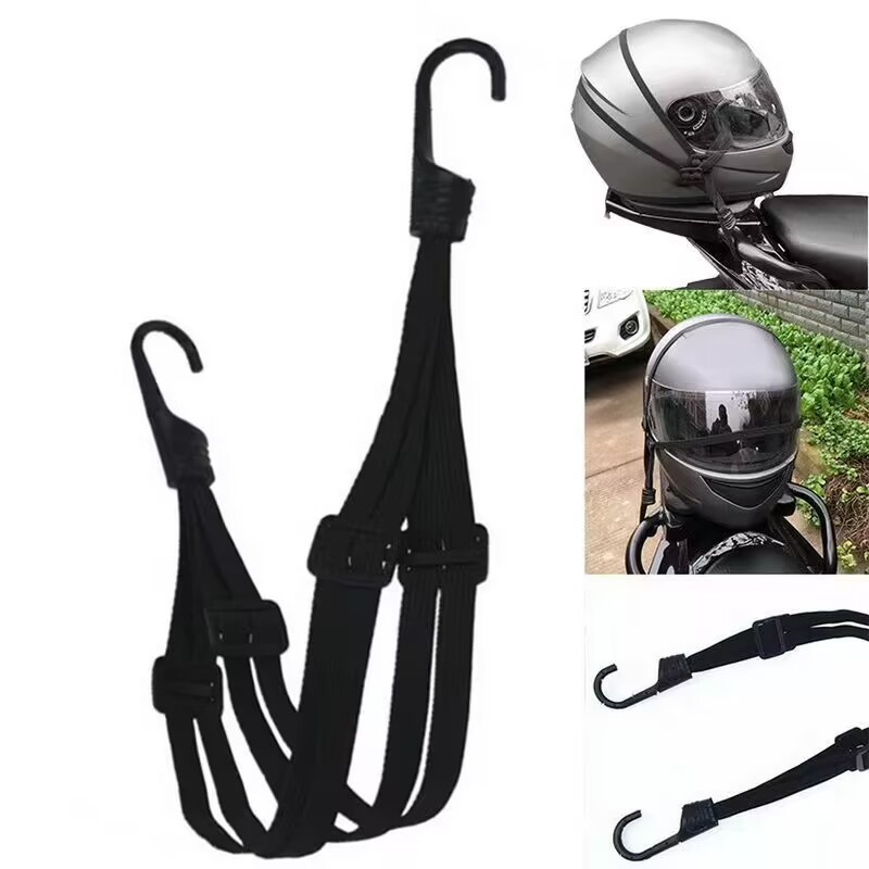60cm tiras de capacete do assento traseiro da motocicleta corda elástica capacete da motocicleta fixo tie-down cinta ajuste correção corda bens cinta