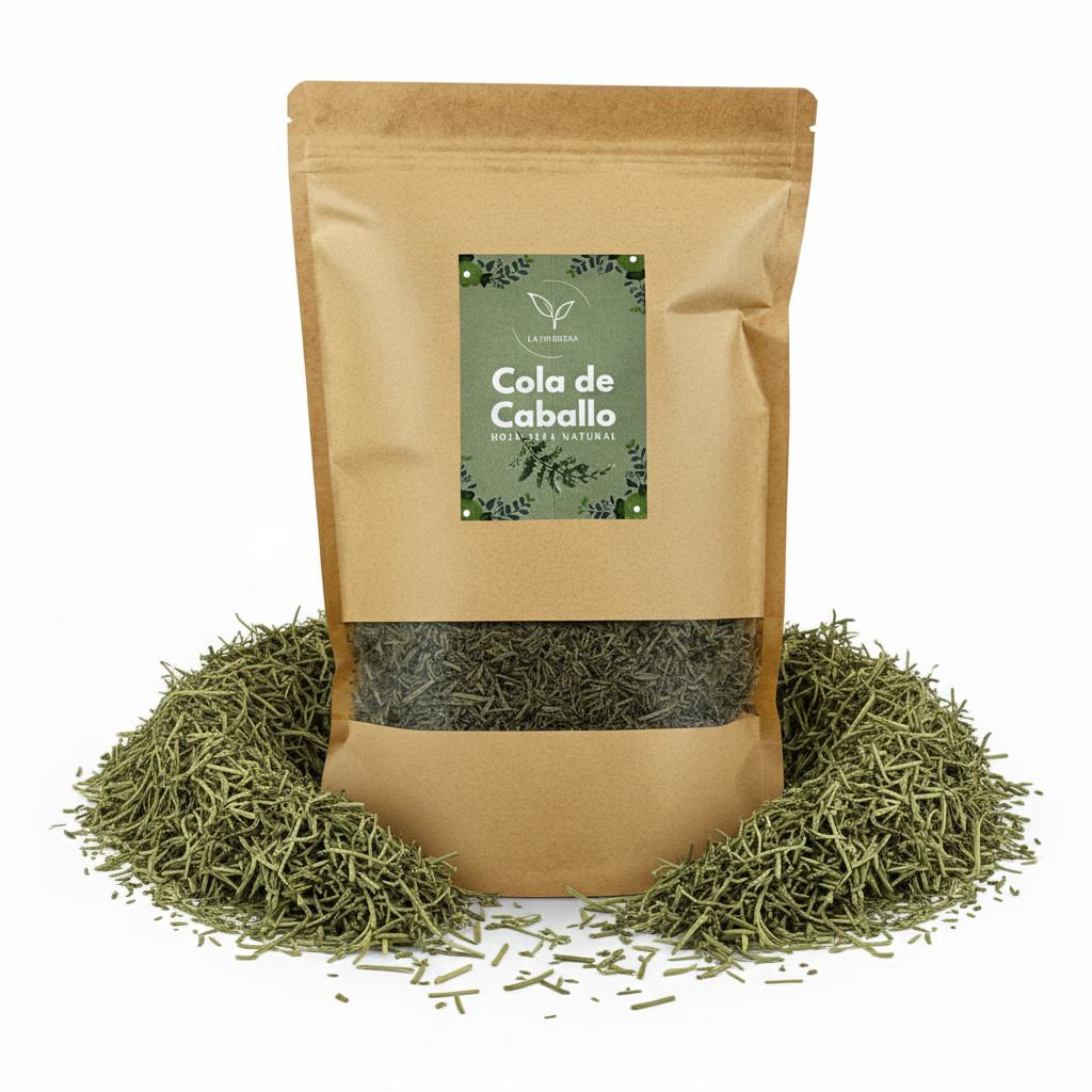La Herbera |   Cola de Caballo Equisetum arvense tallo seco, Equiseto, Pinillo, Yerba del Platero |   infusión herbal, cosmética artesanal |   herba seca a granel |   Envasado en España, sin aditivos, calidad herbolaria, Tallo de caballo