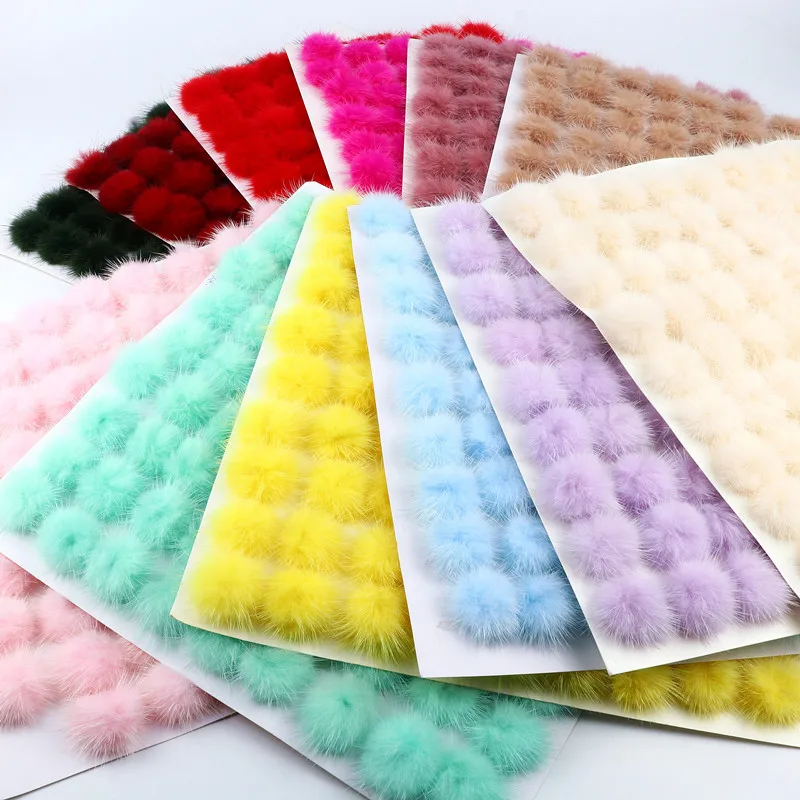 Mink Pompom 25 มม.30 มม.40 มม.ลูกขนสัตว์ DIY Pompon สําหรับเย็บถักพวงกุญแจผ้าพันคอหมวก DIY เครื่องประดับหัตถกรรมอุปกรณ์เสริม