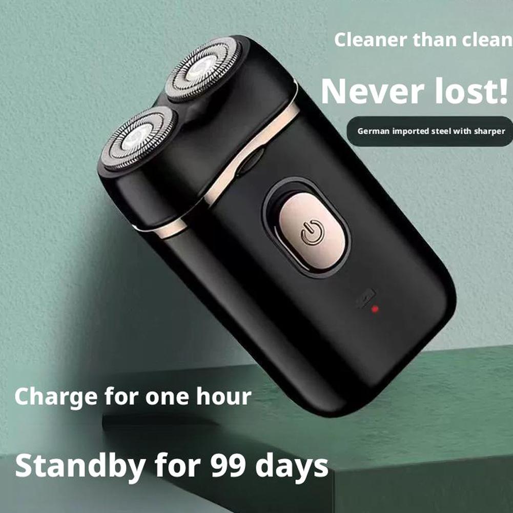 Herramienta de afeitado para hombres, Afeitadora eléctrica portátil recargable por Usb para hombres, Mini maquinilla de afeitar rotativa de viaje impermeable