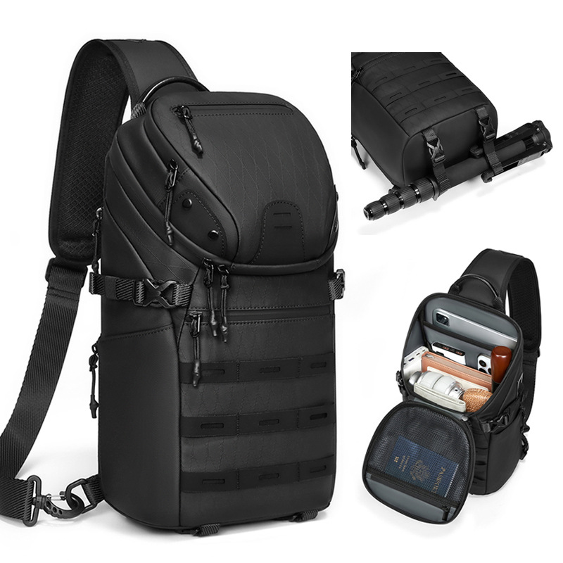 Portable Sling Bag Fashionable Multi-Pocket Crossbody Chest Bag with Water-Resistant Design for Outdoor Adventures