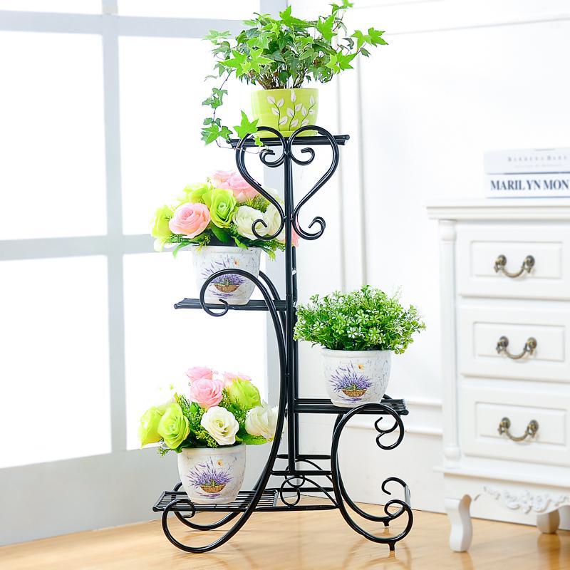 4Layer Floor Iron Balcony Green Pineapple Flower Rack Indoor Flower Rack Living Room Floor To Floor Flower Pot Rack